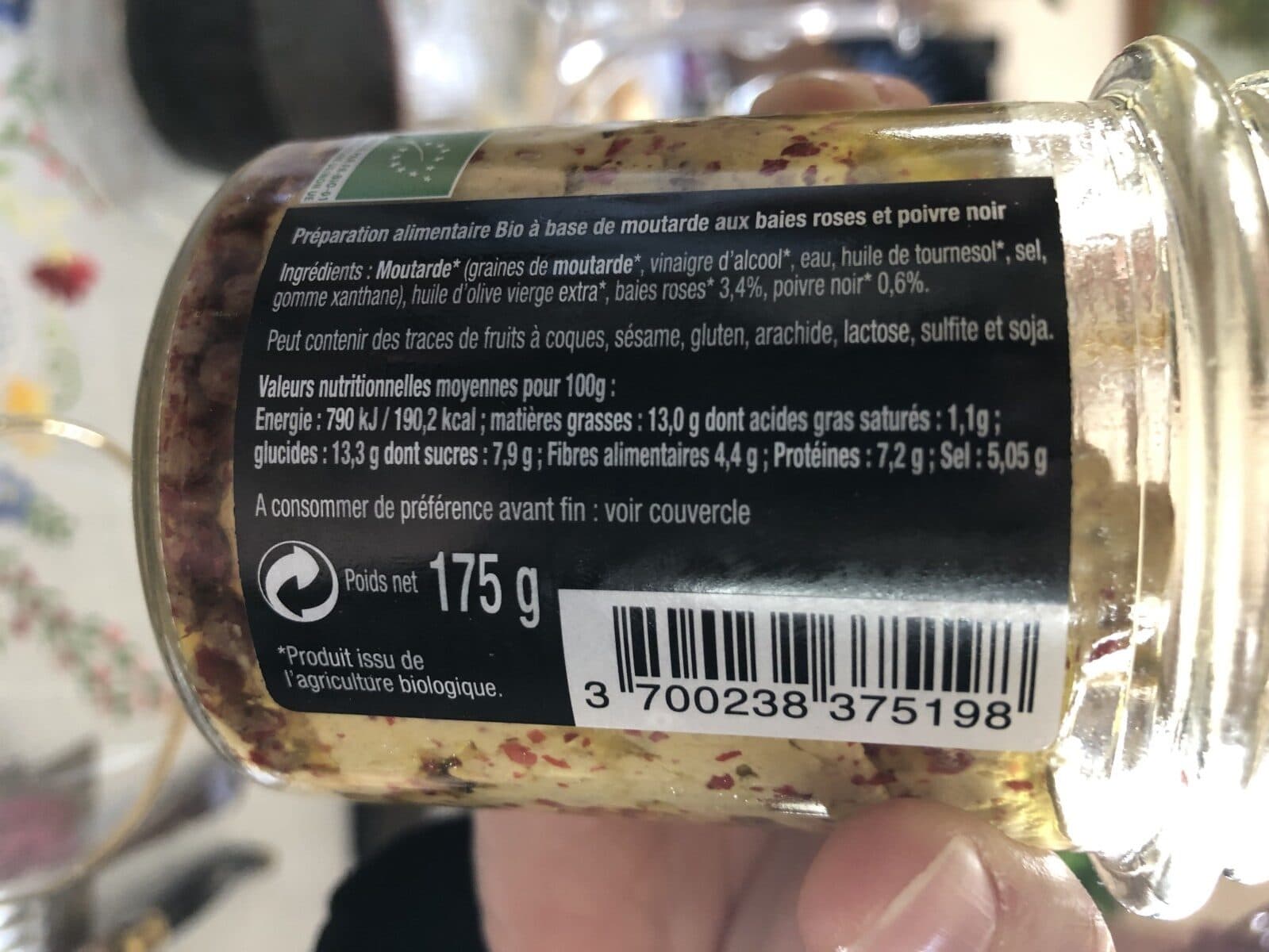Jean d'Audignac Moutarde Bio Baies Roses packshot
