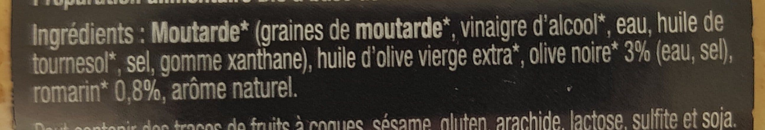 Open Food Facts Moutarde Bio Olive noires & romarin packshot