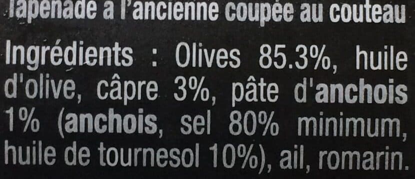 Open Food Facts Tapenade Coupée Au Couteau 100 GRS packshot