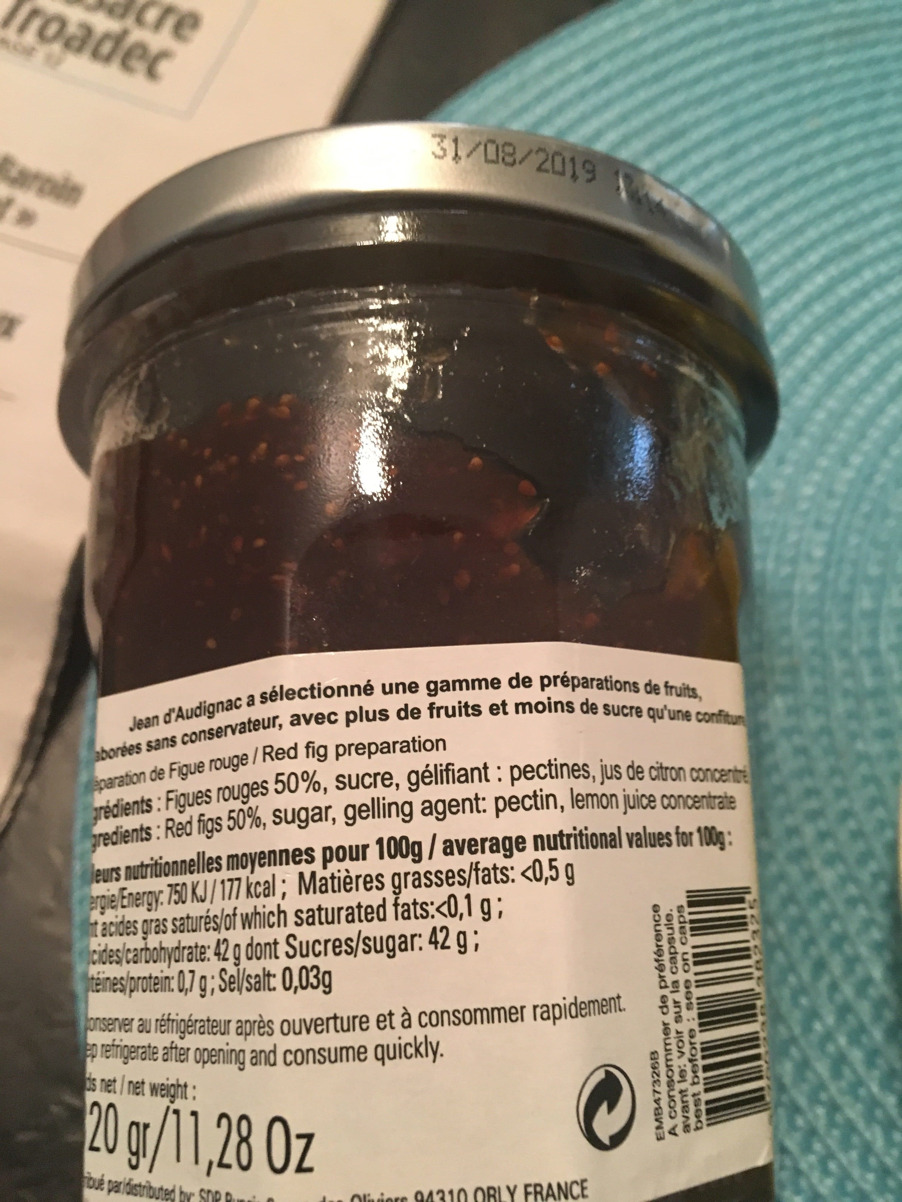 Jean D'audignac Confiture Figue rouge packshot