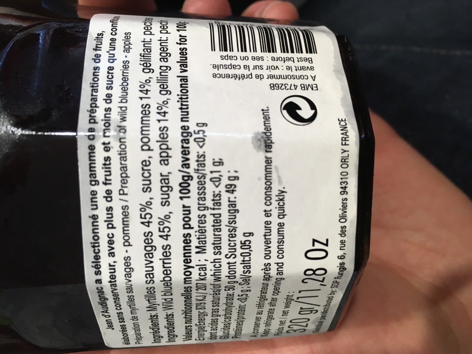 Le jardin d'Orante Confiture myrtille packshot