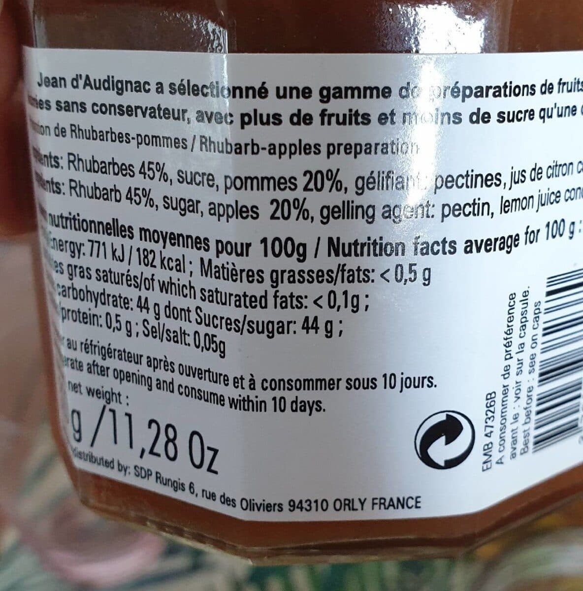 Jean d'Audignac Confiture rhubarbe cuite au chaudron packshot