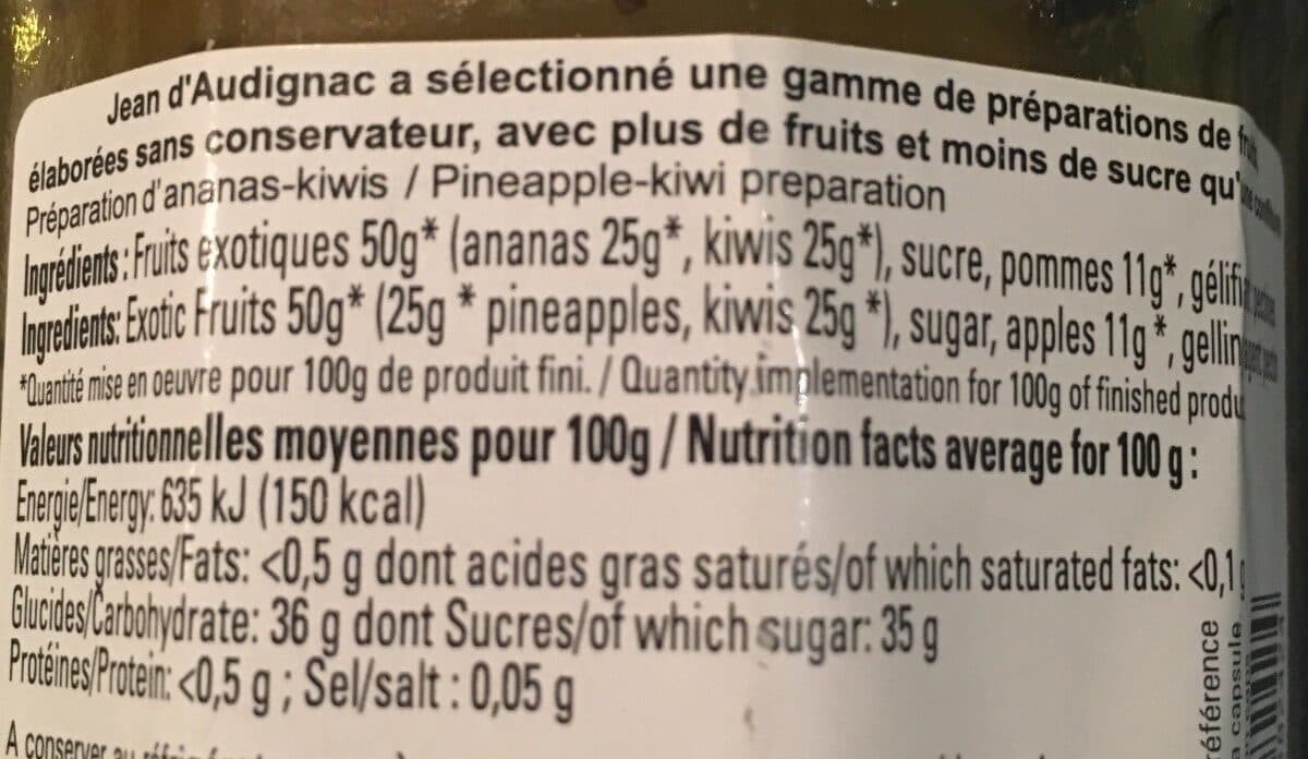 Jean d'Audignac Ananas kiwi cuits au chaudron packshot
