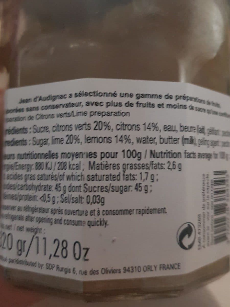Jean d audignac Citron vert cuit au chaudron packshot