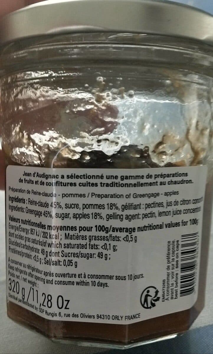 Jean d'Audignac Confiture reine claude packshot