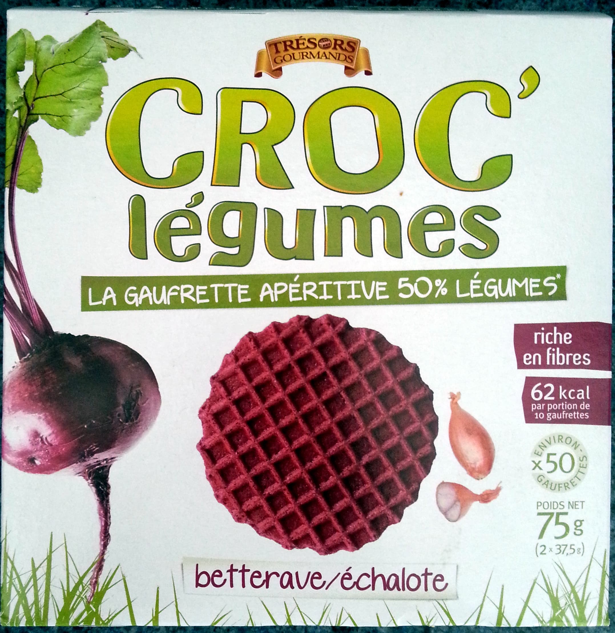 Croc' Légumes La gaufrette apéritive 50% légumes, betterave/échalote packshot