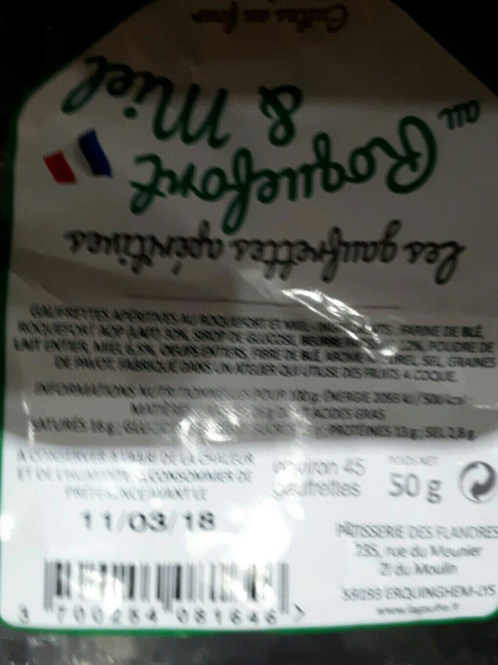 Patisserie Des Flandres Gaufrette aperitive roquefort miel packshot