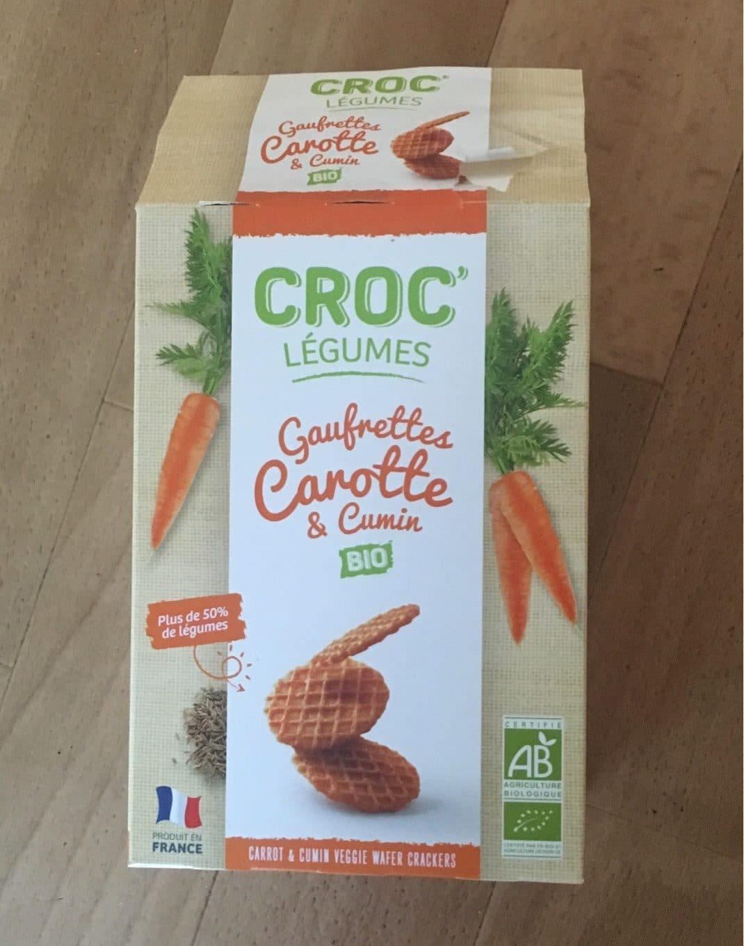 Croc'légumes Gaufrettes carotte et cumin packshot