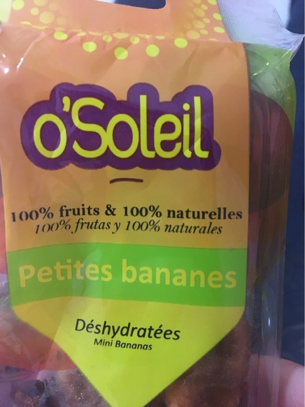 O’soleil 80G Petites Bananes Frécinettes Déshydratées O'soleil packshot