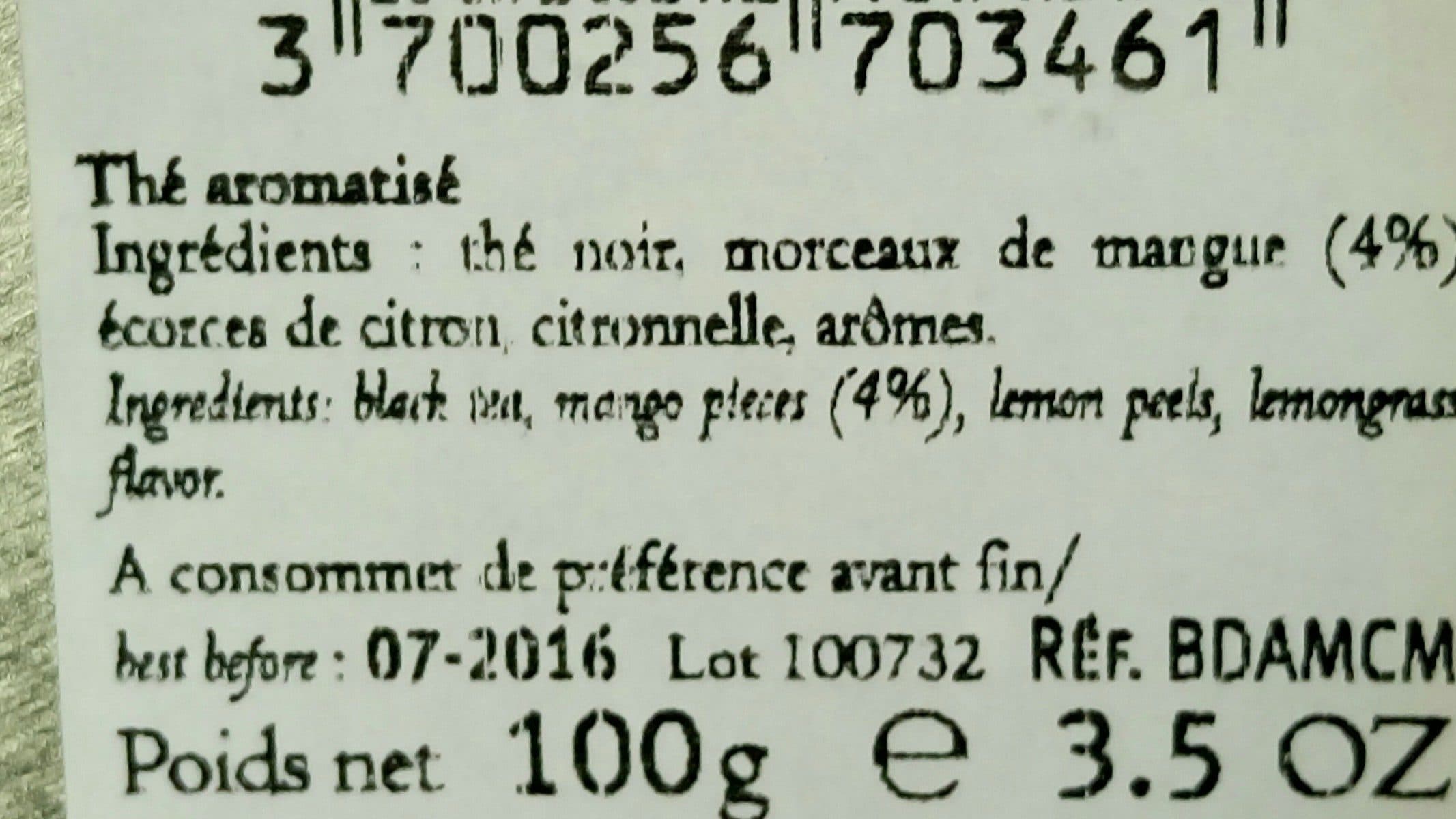 Palais des Thés Thé noir parfumé "Mangue & Citron vert" packshot