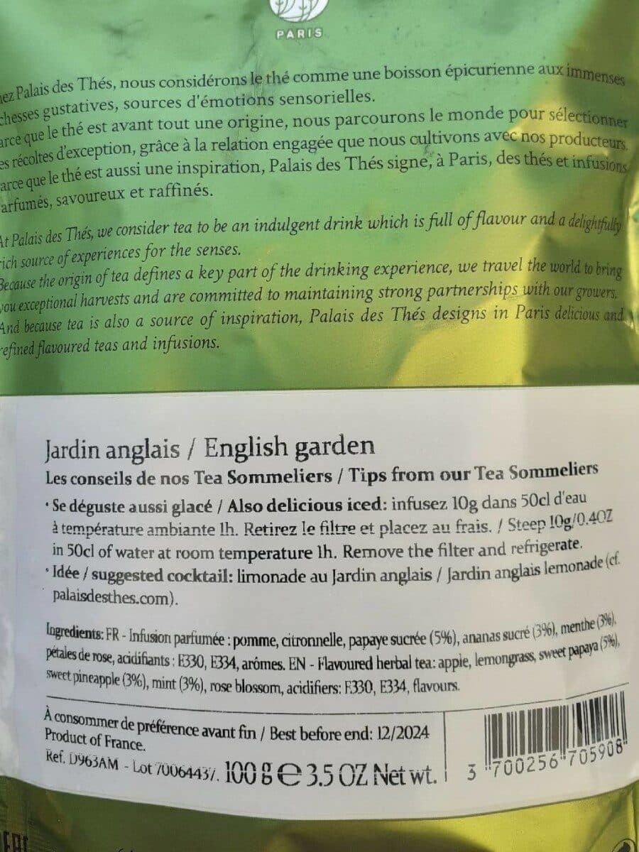 Palais des Thés Jardin Anglais packshot