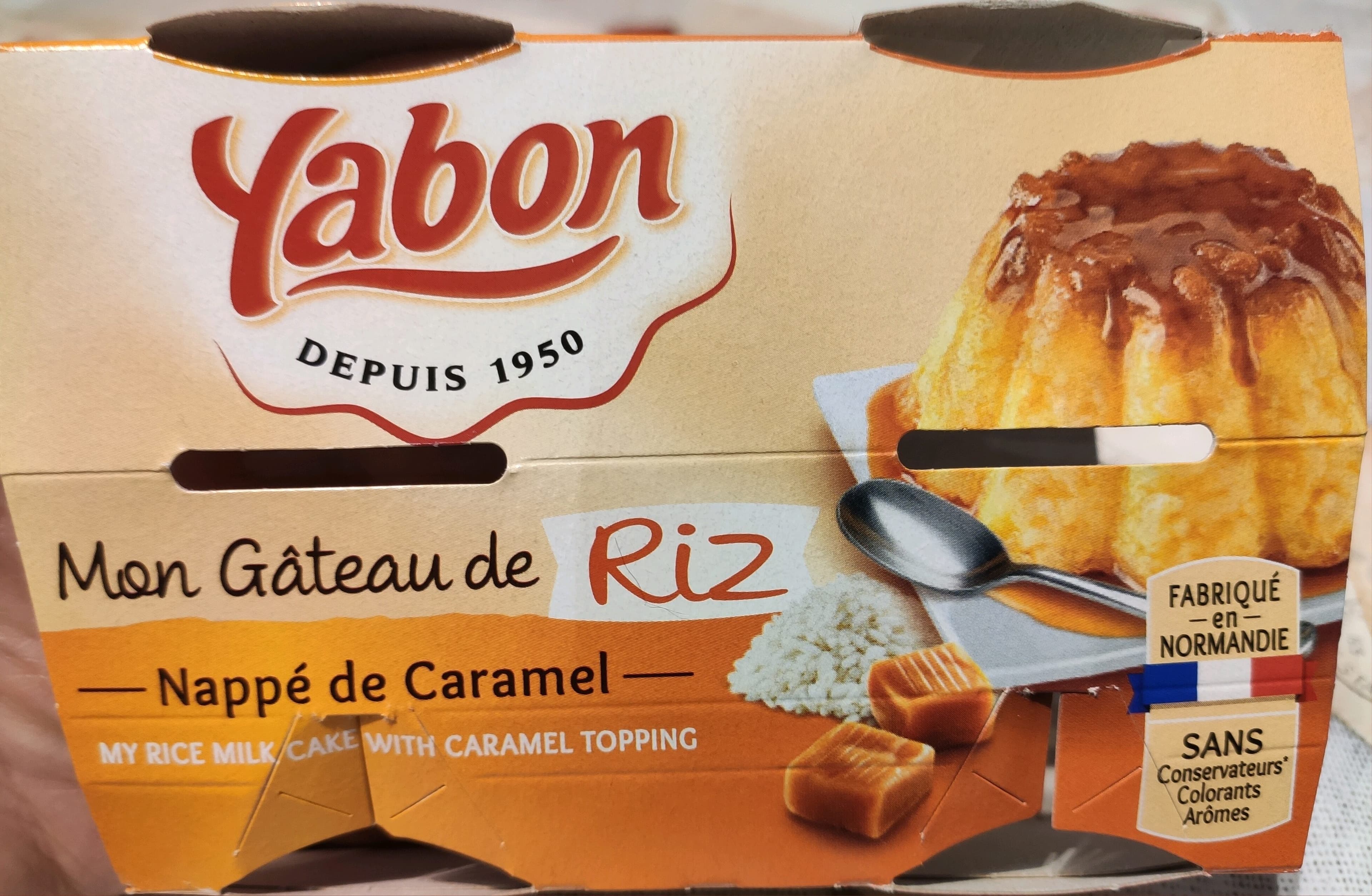 Yabon Gâteau de riz nappage caramel packshot