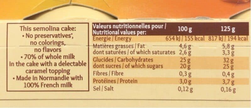 yabon Gâteau de semoule nappage caramel packshot