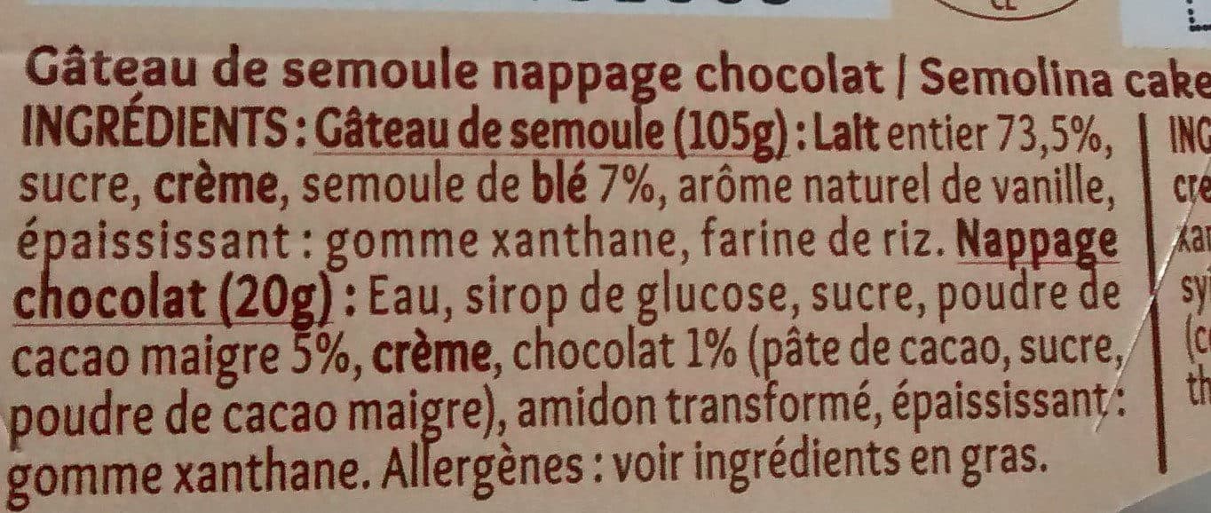 Yabon Gâteau de Semoule nappage Chocolat packshot
