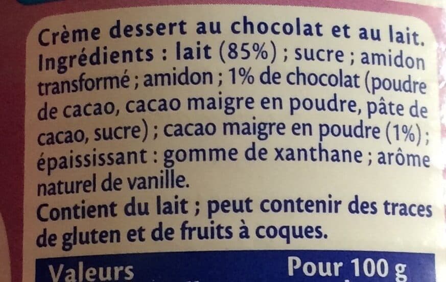 Mont Blanc Crème dessert chocolat et lait MONT BLANC packshot