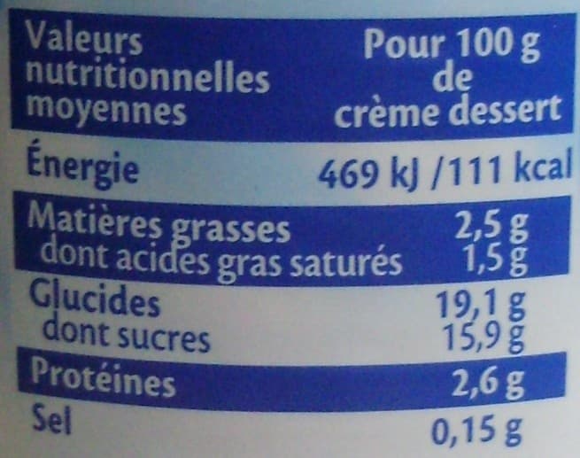 Sans marque Crème dessert Saveur Chocolat packshot