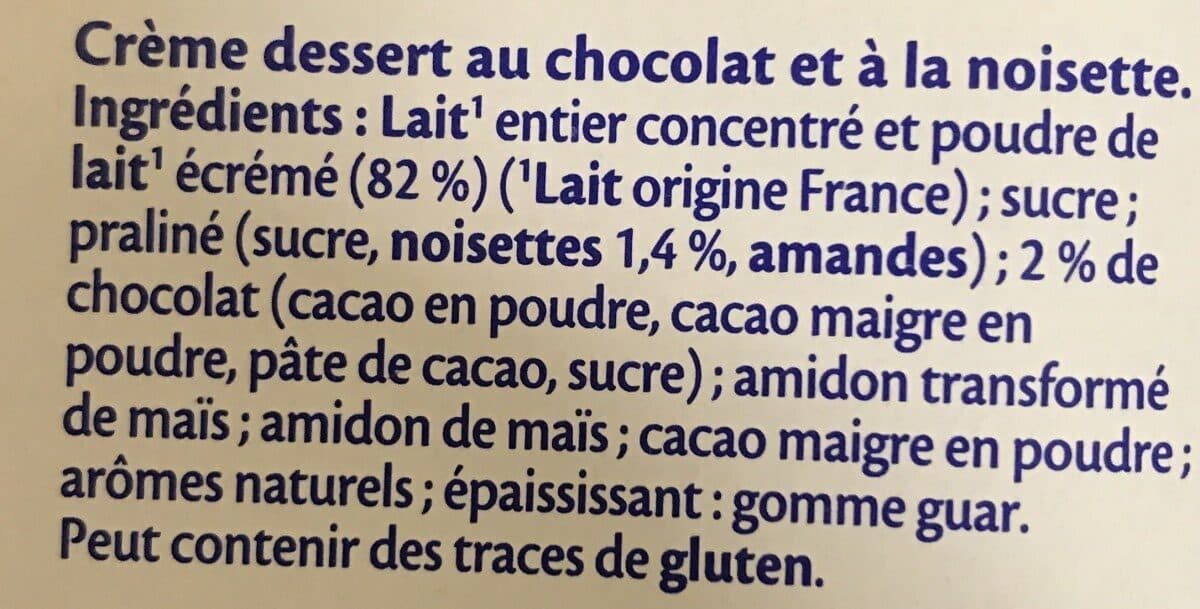 Crème Dessert MONT BLANC Crème dessert Coupelles Praliné façon Rocher 4x125g packshot
