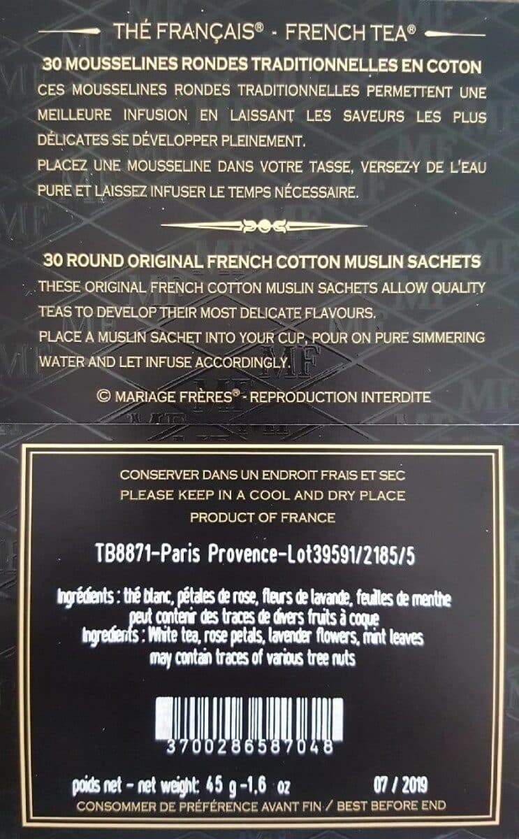 Mariage Frères Paris Provence packshot