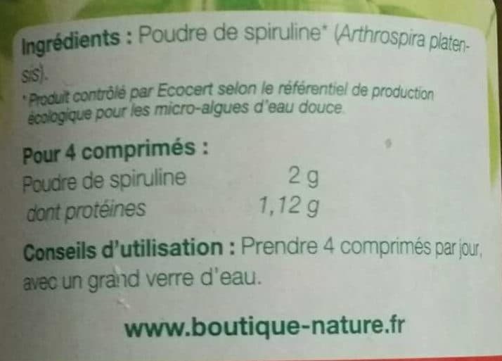 Boutique NATURE Spiruline packshot