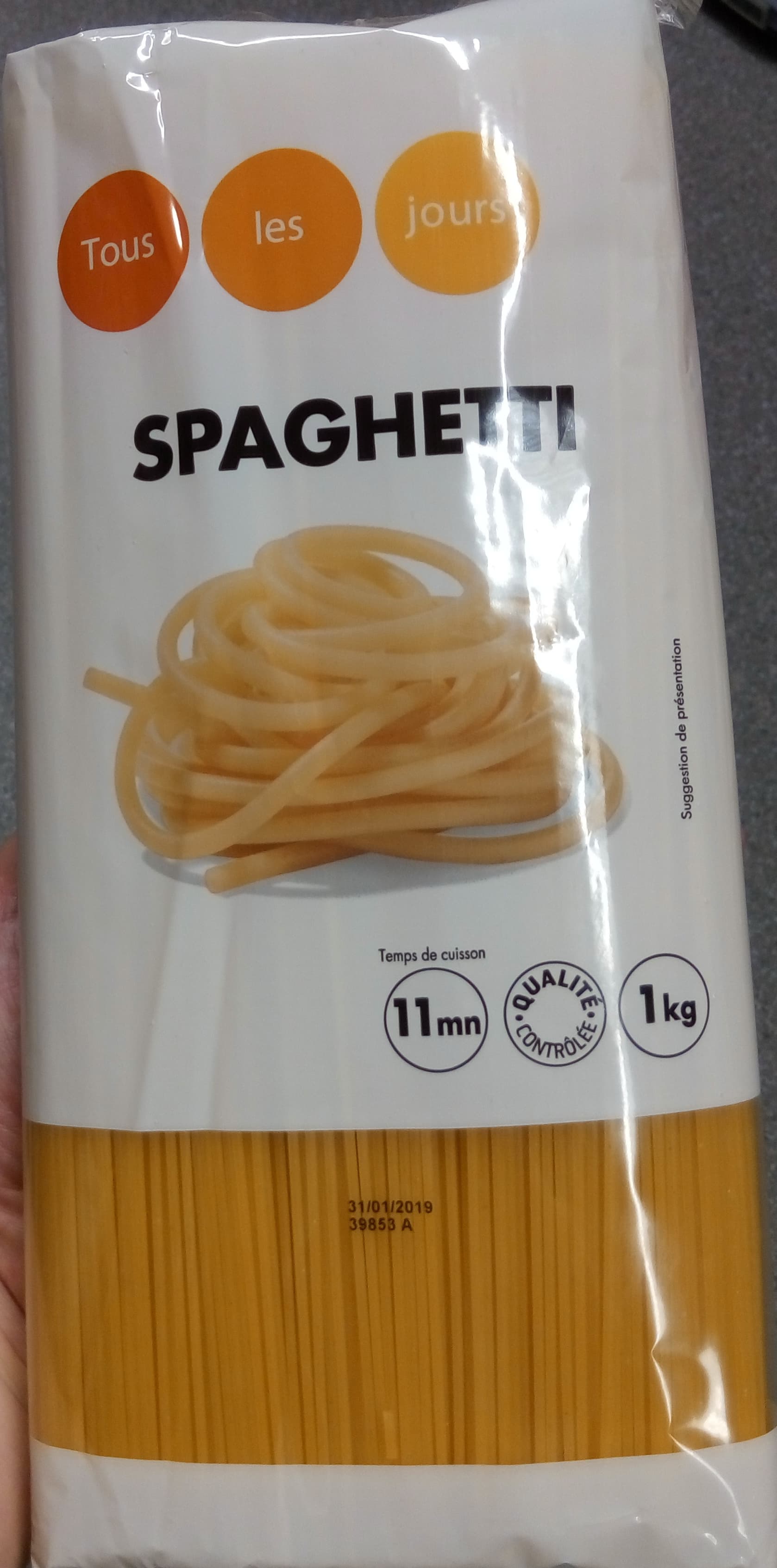 Tous les jours Spaghetti packshot