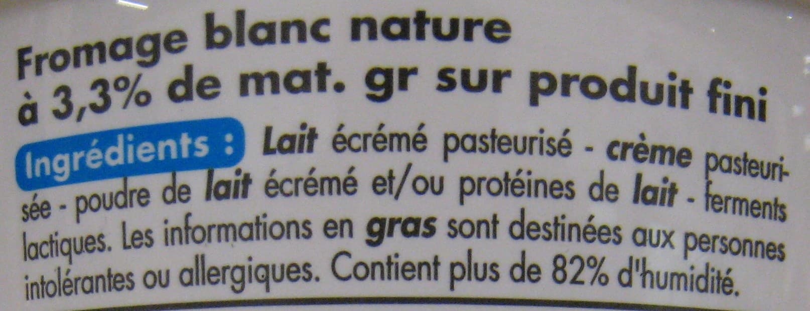 Groupe Casino Fromage blanc (3,3 % MG) packshot