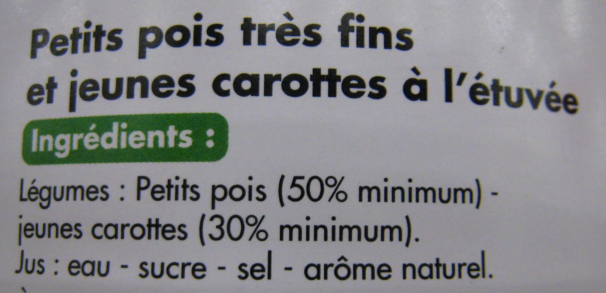 TLJ Petits pois très fins et jeunes carottes à l'étuvée packshot