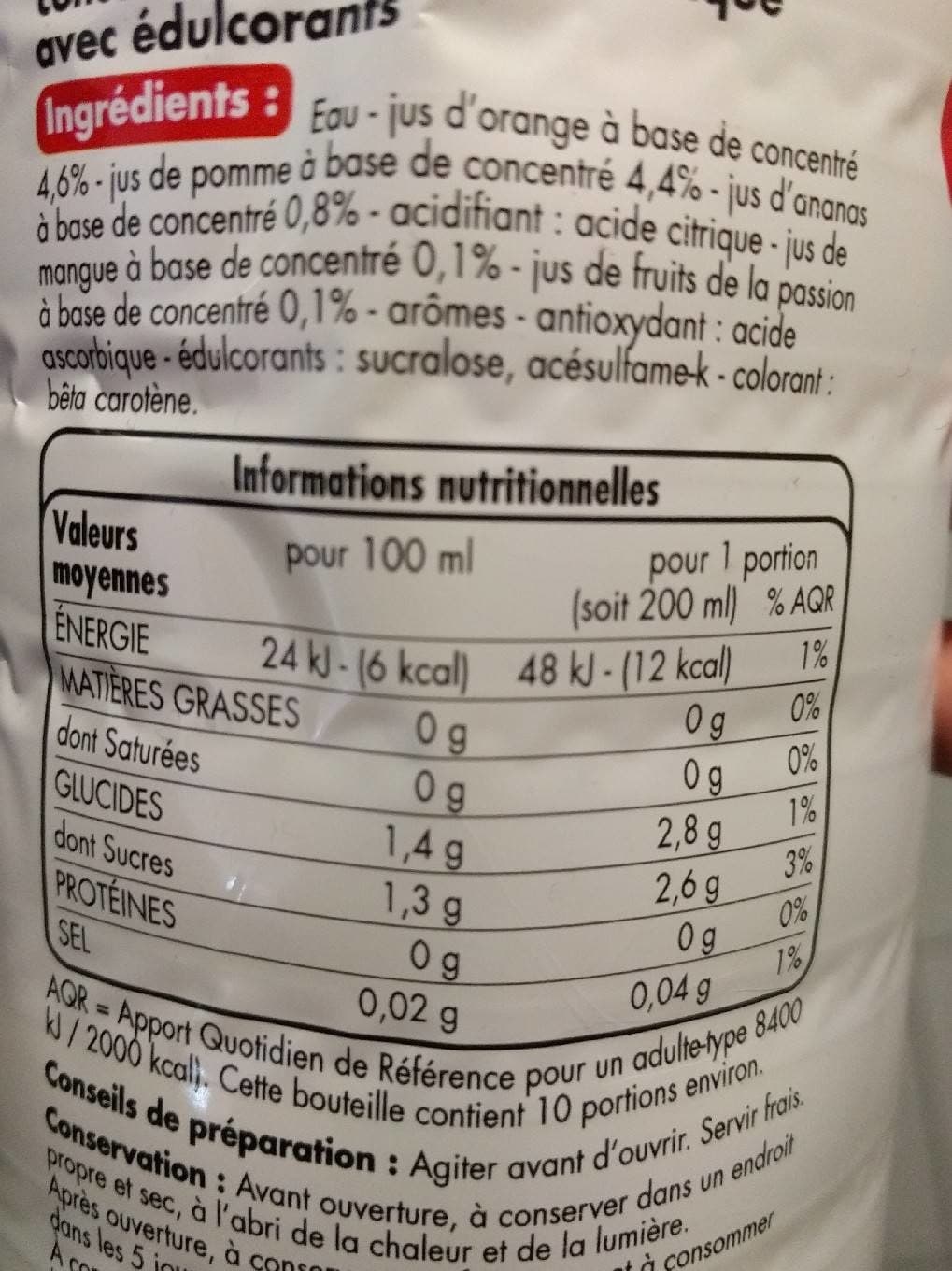 Tous les jours Boisson aux Fruits exotique packshot