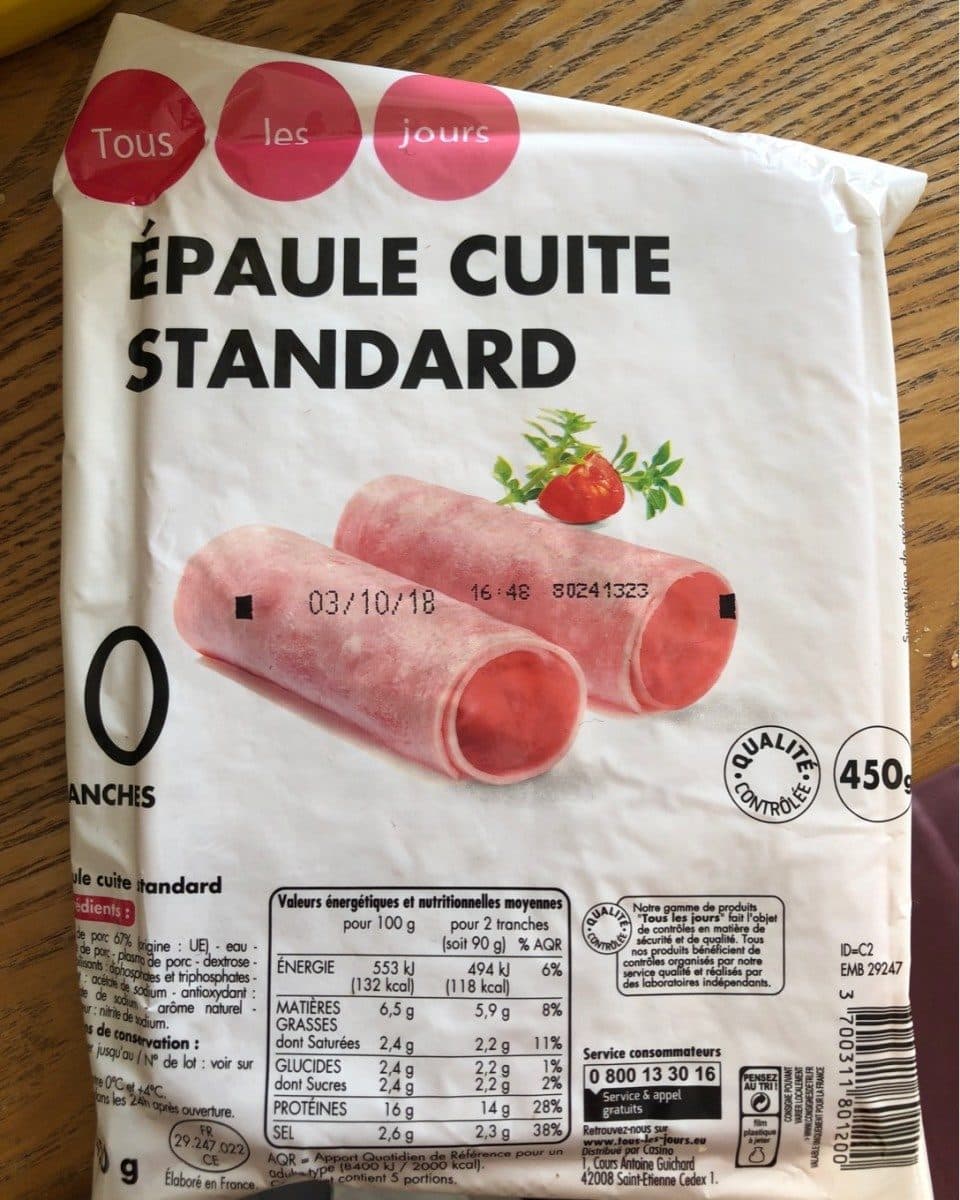 Tous les jours Epaule cuite standard packshot