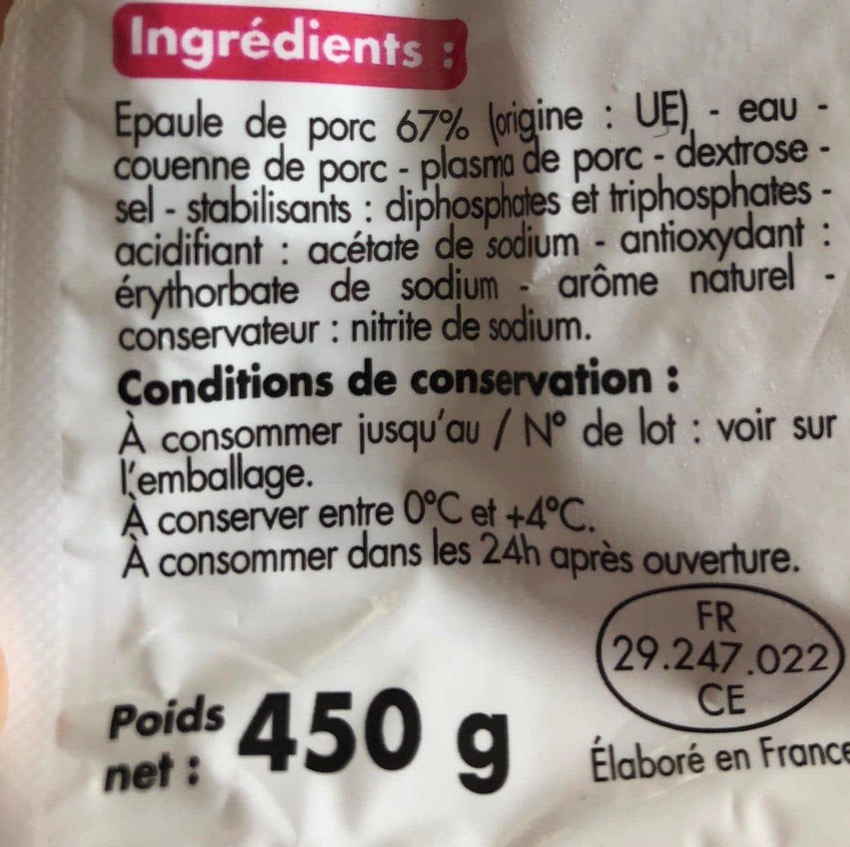 Tous les jours Epaule cuite standard packshot