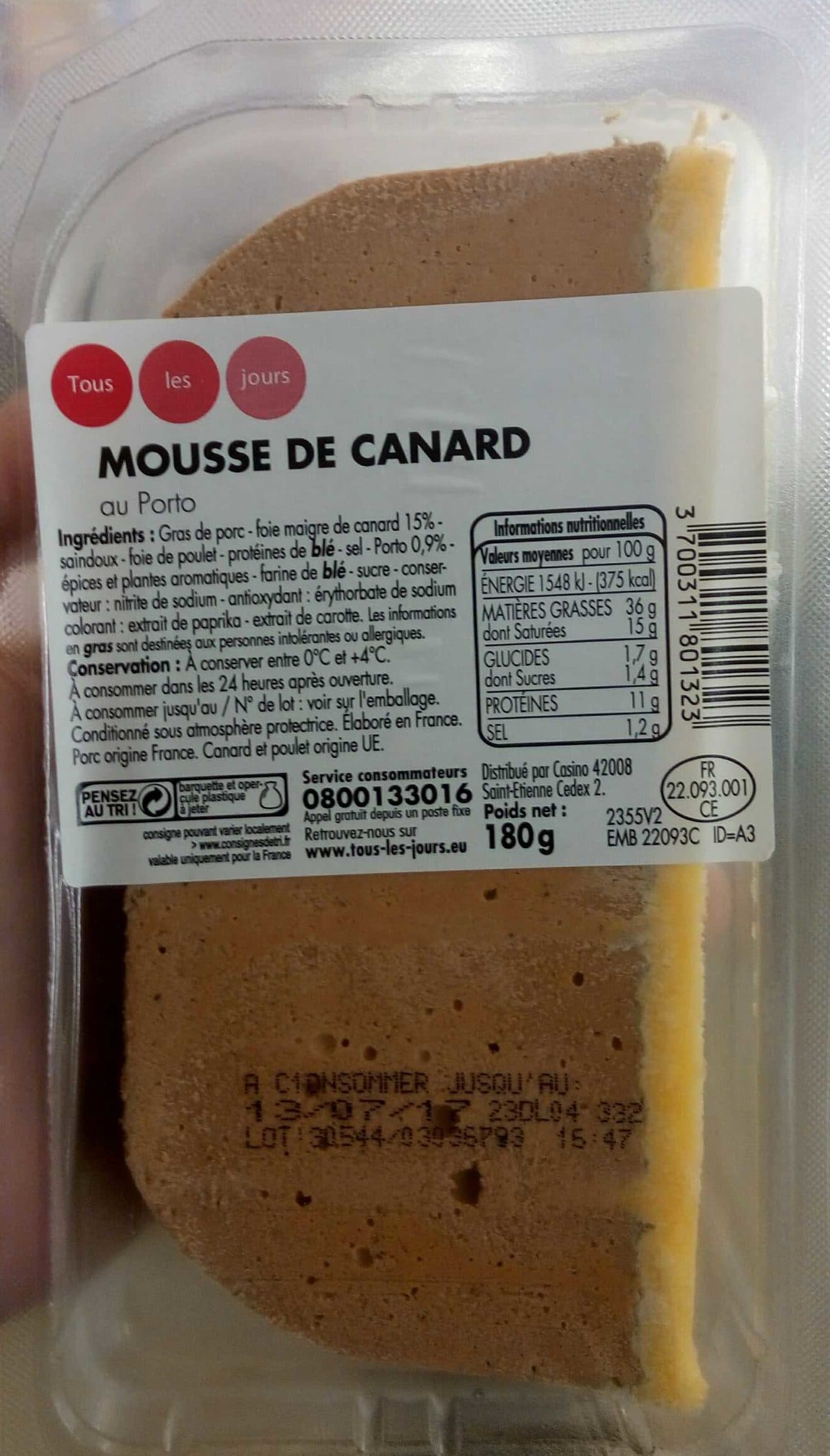 Tous les jours Mousse de Canard au Porto packshot
