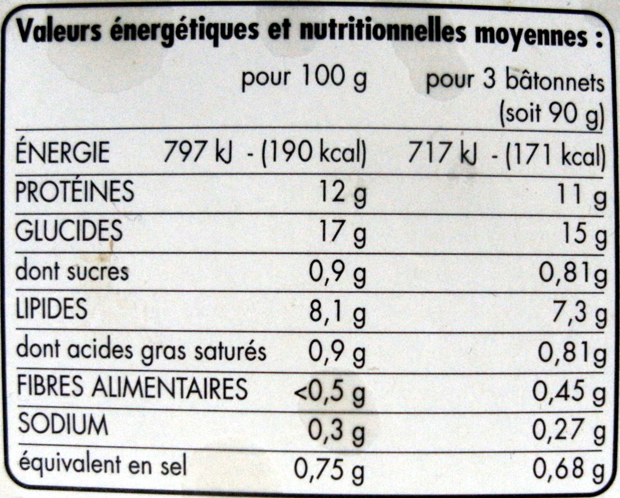 Groupe Casino 15 bâtonnets panés de poisson surgelés packshot