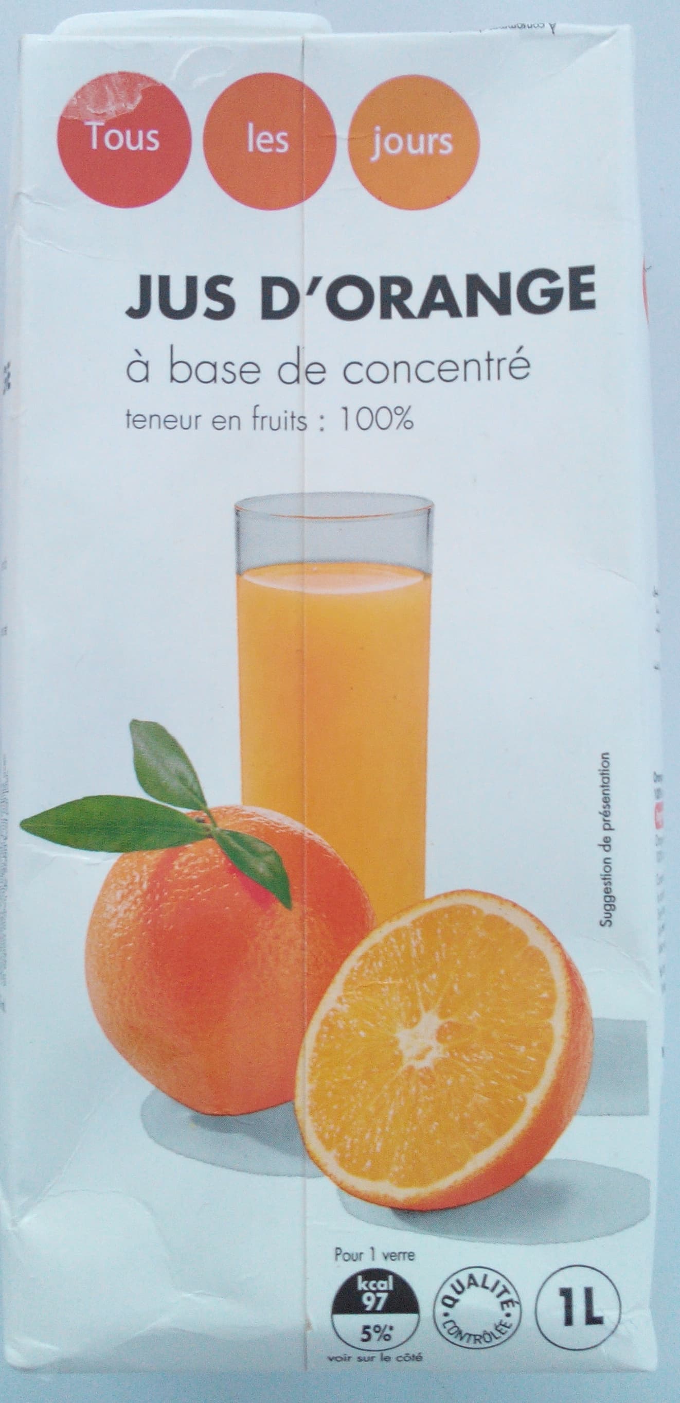 Tous les jours Jus d'orange à base de concentré packshot