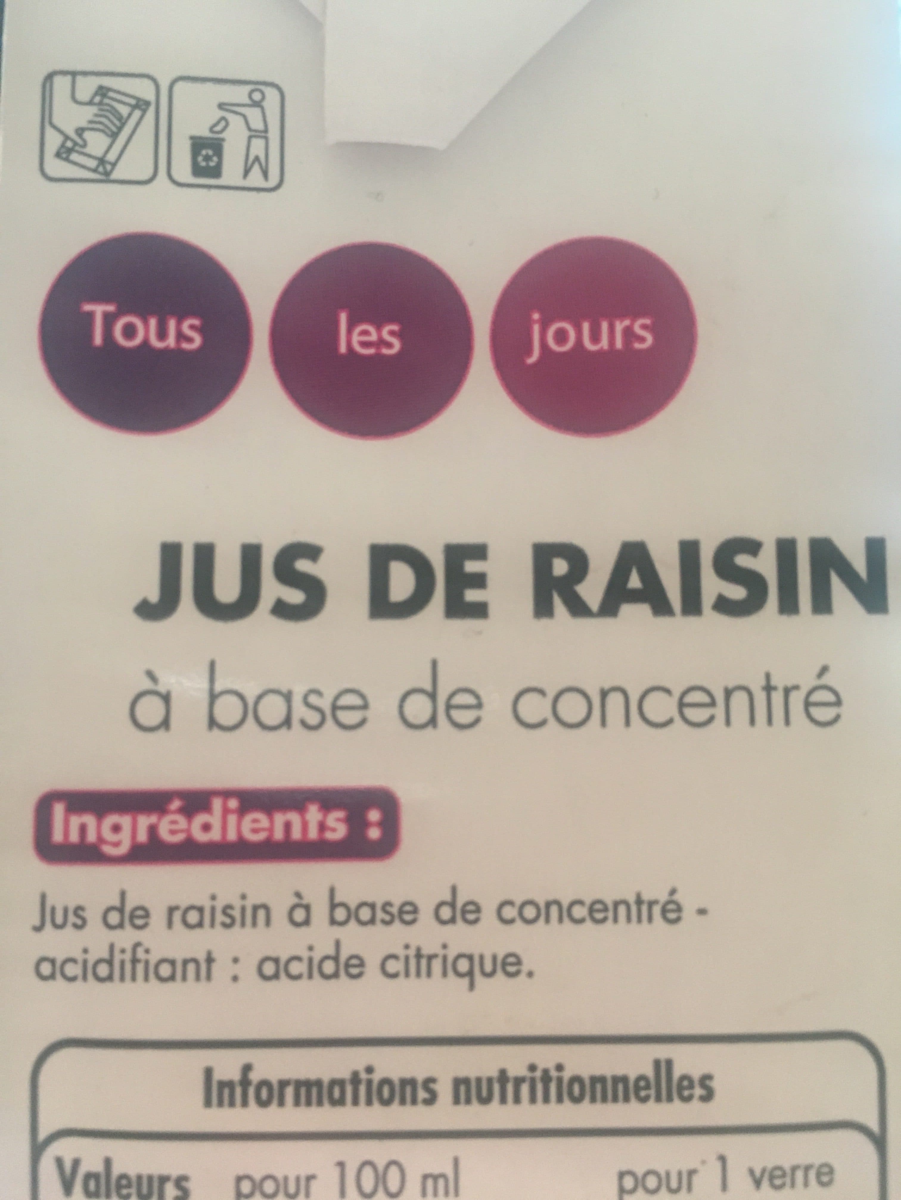 Tous les jours Jus de raisin rouge packshot