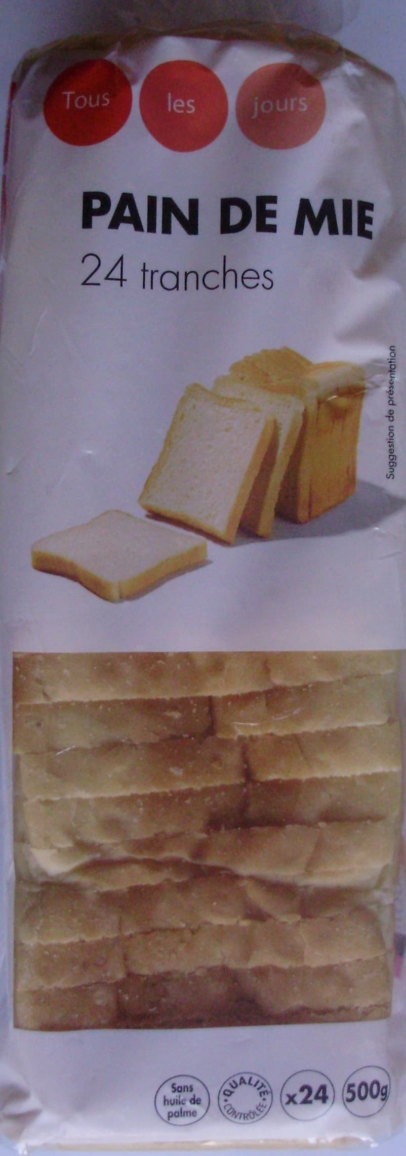 Tous les jours Pain de mie 24 tranches packshot