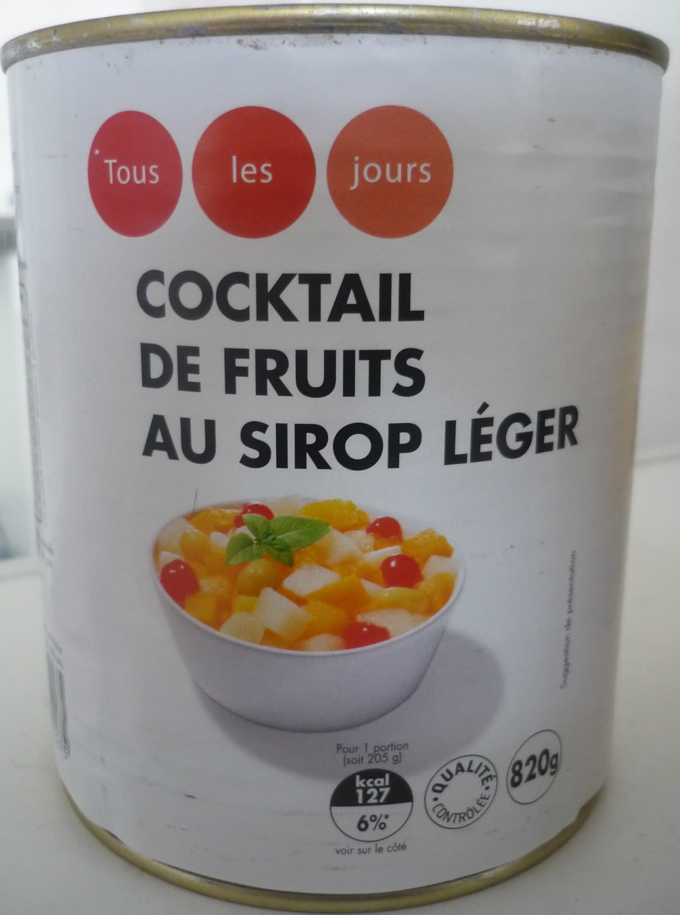 Tous les jours Cocktail de fruits au sirop léger packshot