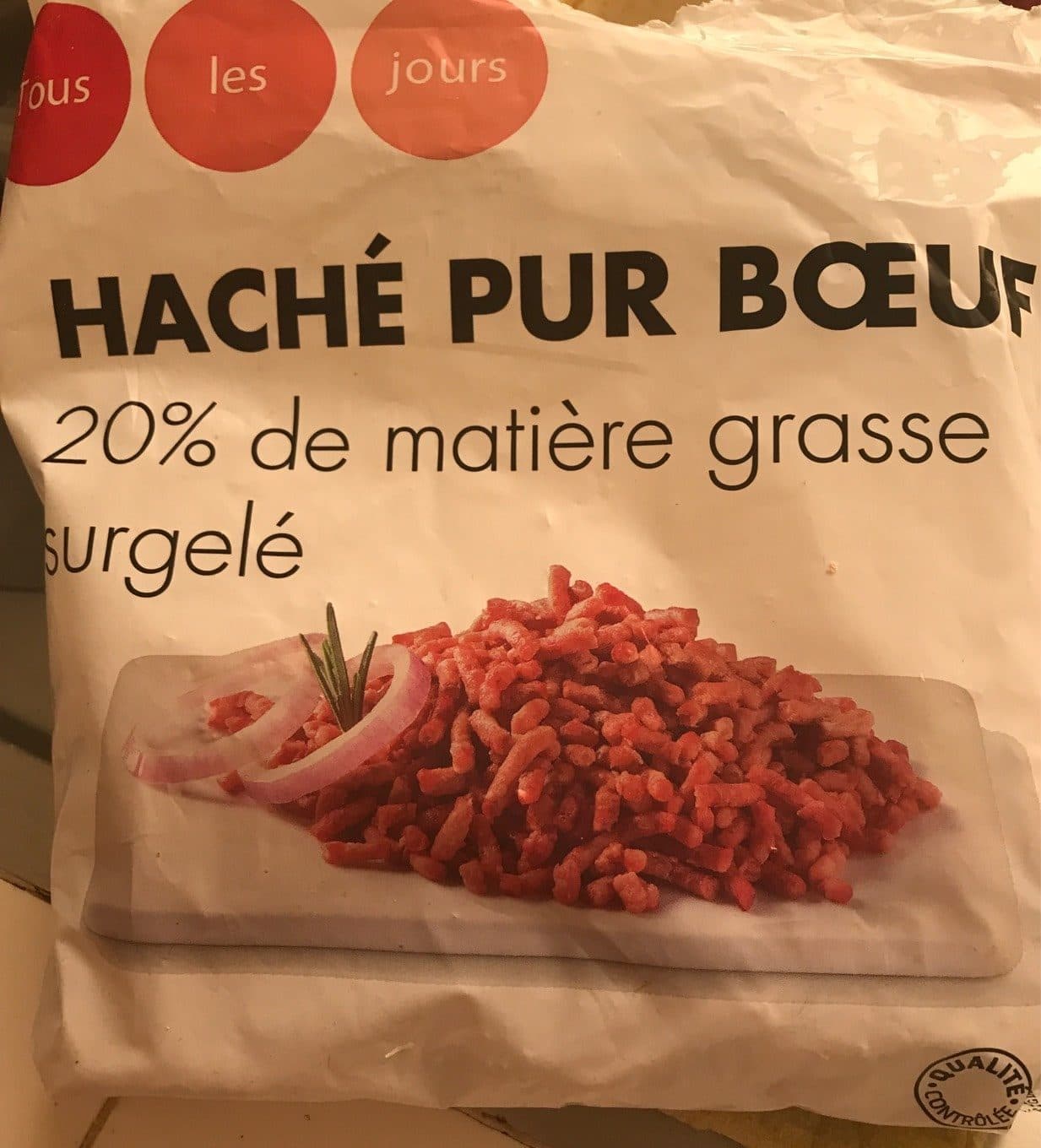 TLJ Haché pur bœuf 20% de matière grasse surgelé packshot
