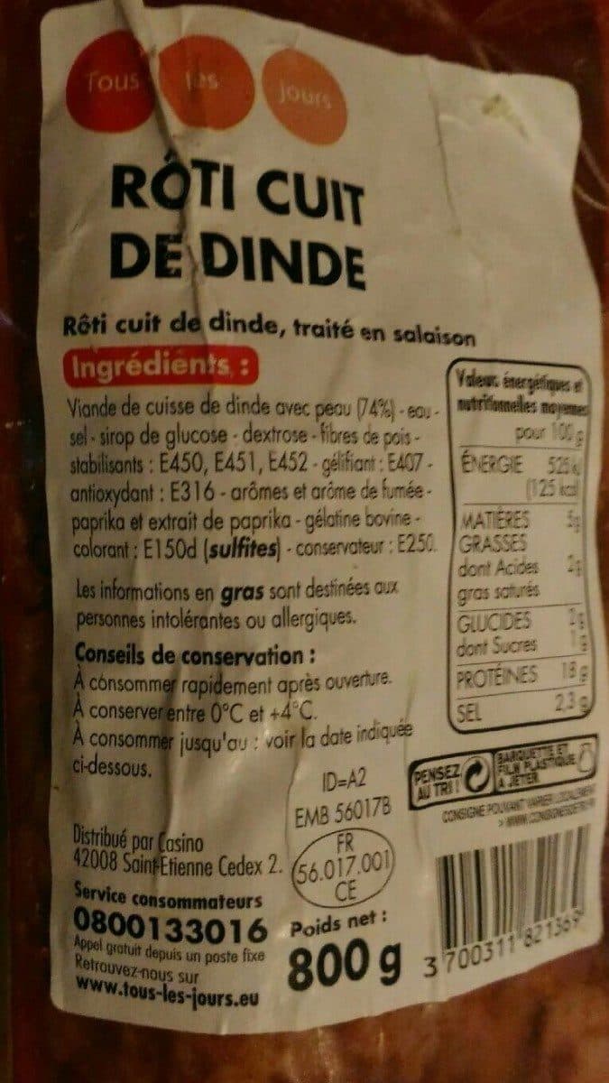 Tous les jours Roti cuit de dinde packshot