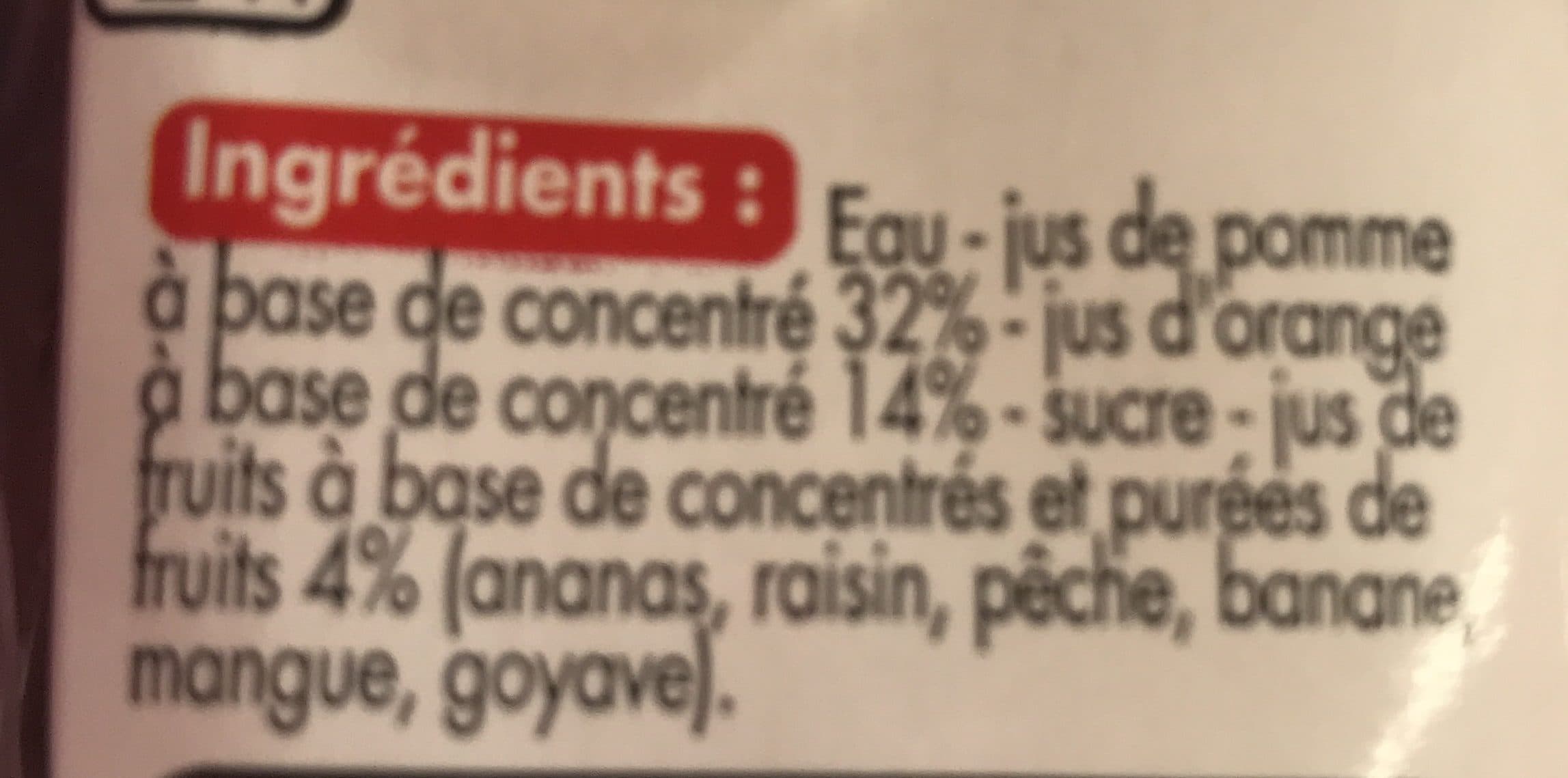 Tous les jours Nectar Multifruits à base de concentrés et de purées de fruits teneur en fruits : 50% minimum packshot