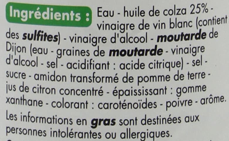 TLJ Vinaigrette Nature allégée en matières grasses packshot