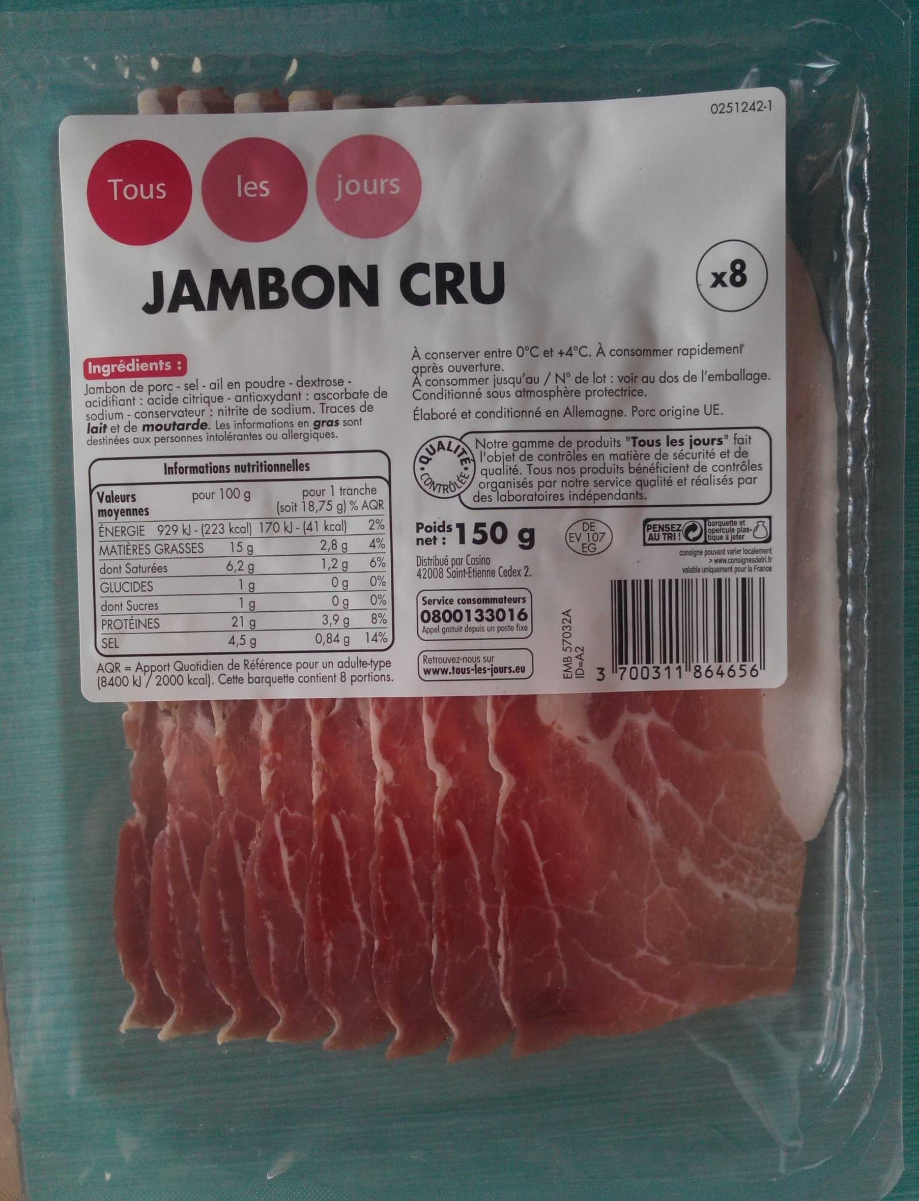 TLJ Jambon cru 8 tranches packshot