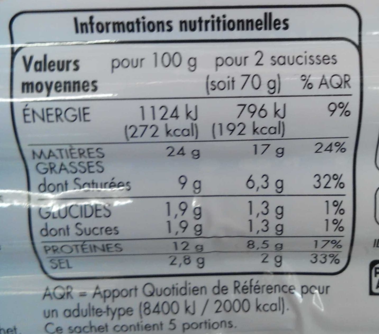 Tous les jours 10 saucisses cuites fumées packshot