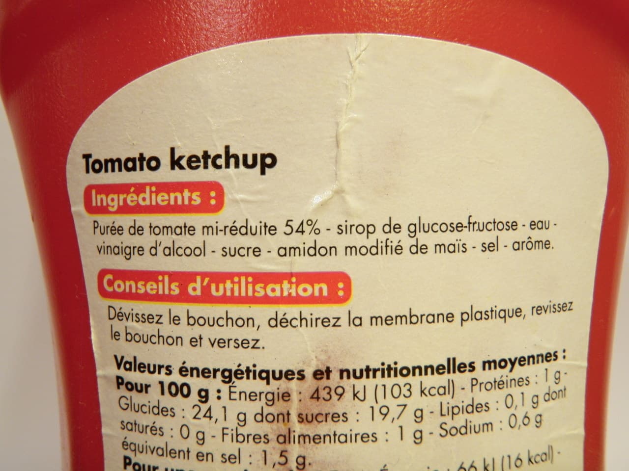 Tous les jours Ketchup nature packshot