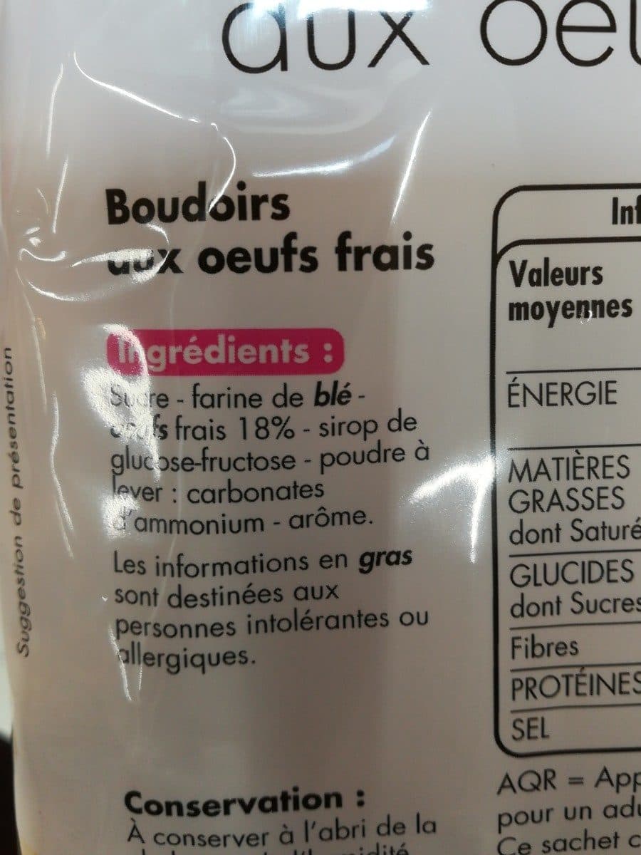 Tous les jours Boudoirs aux oeufs frais packshot