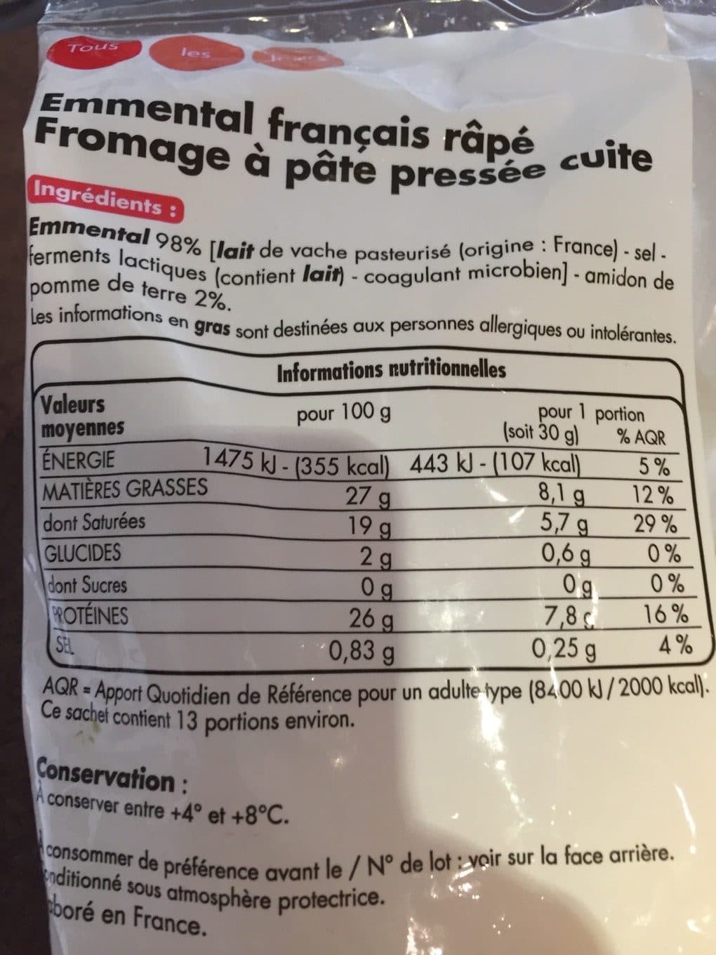 TLJ Emmental râpé packshot