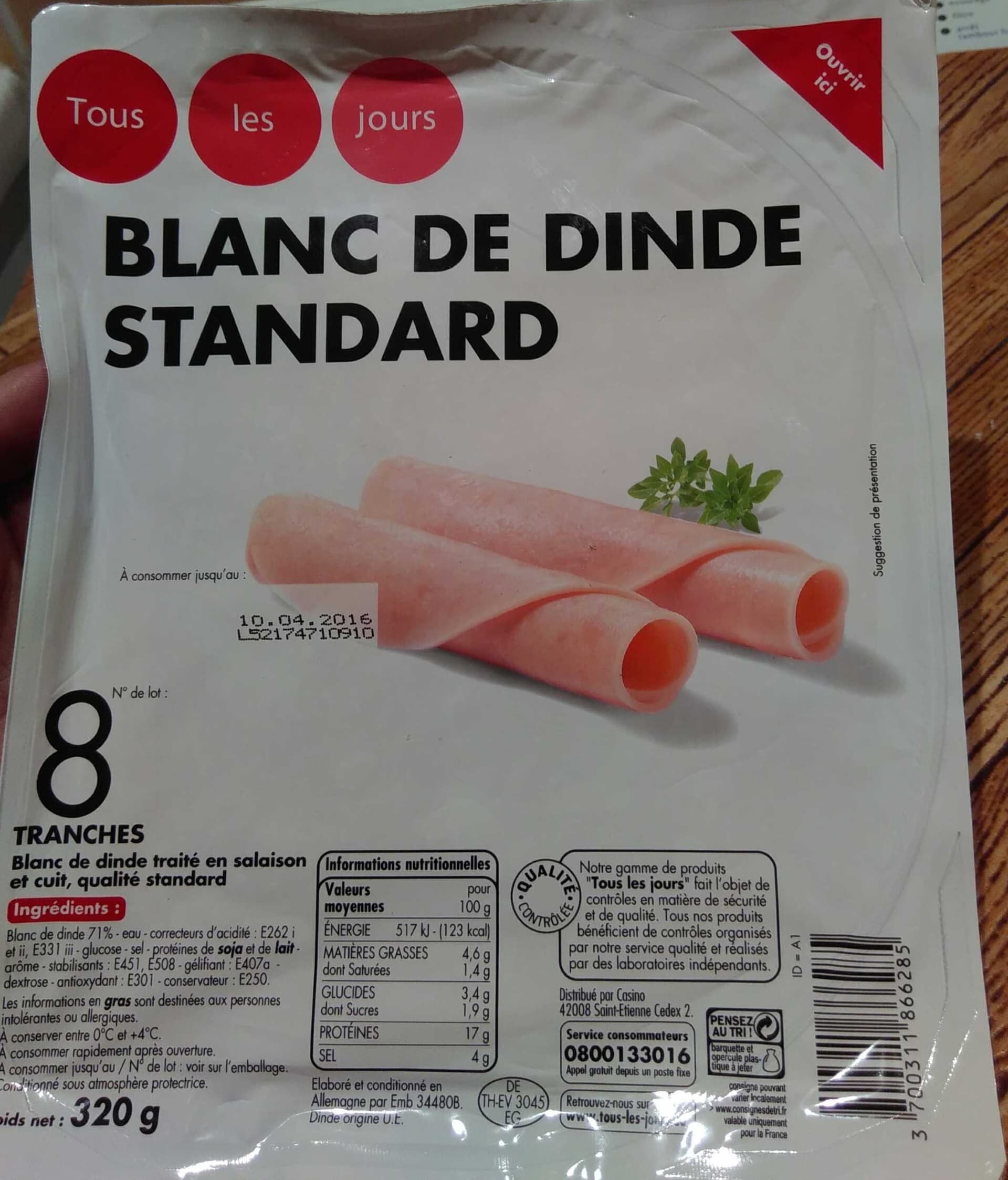 Tous les jours Blanc de dinde standard packshot