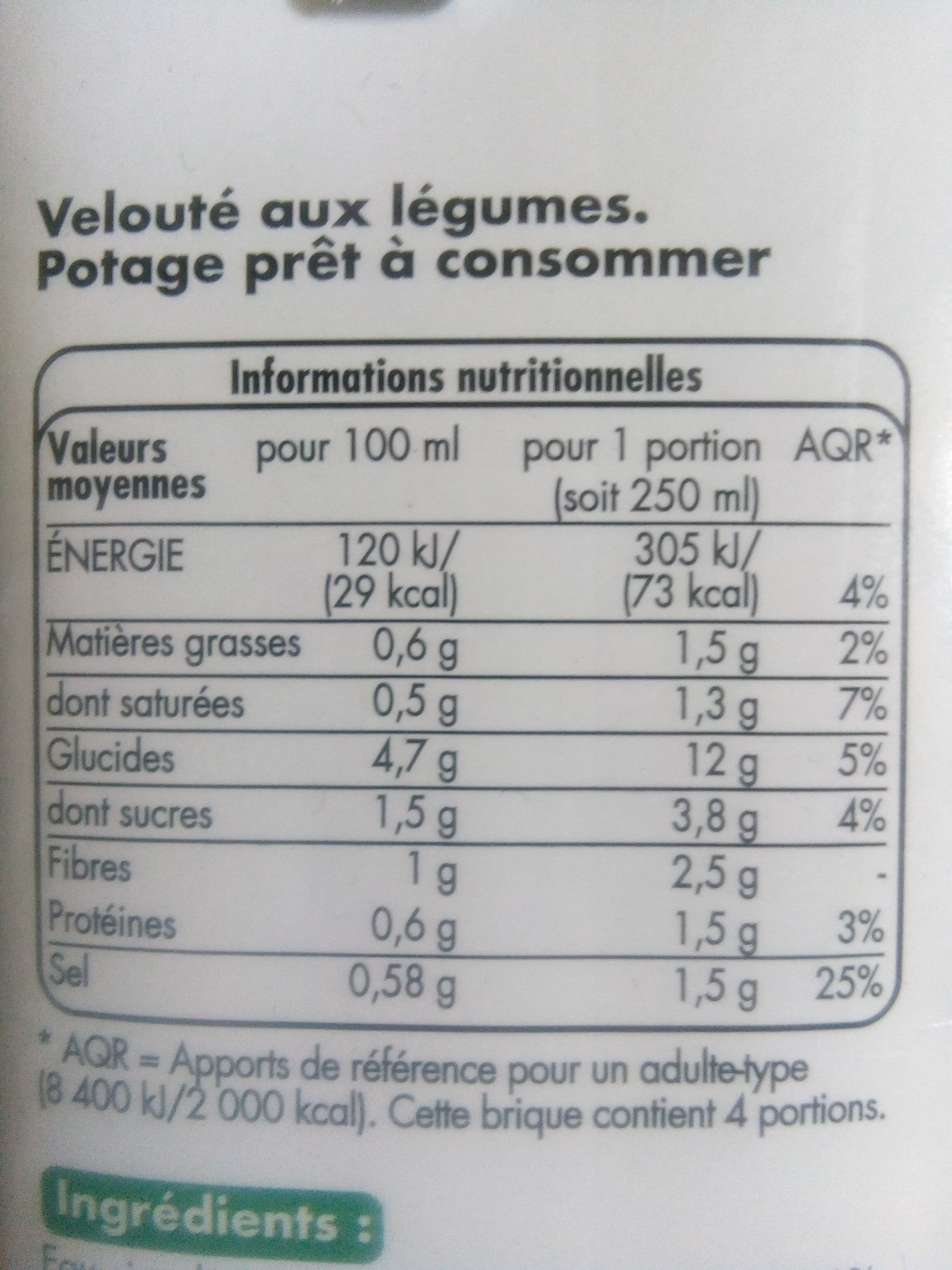 Tous les jours Velouté de légumes packshot