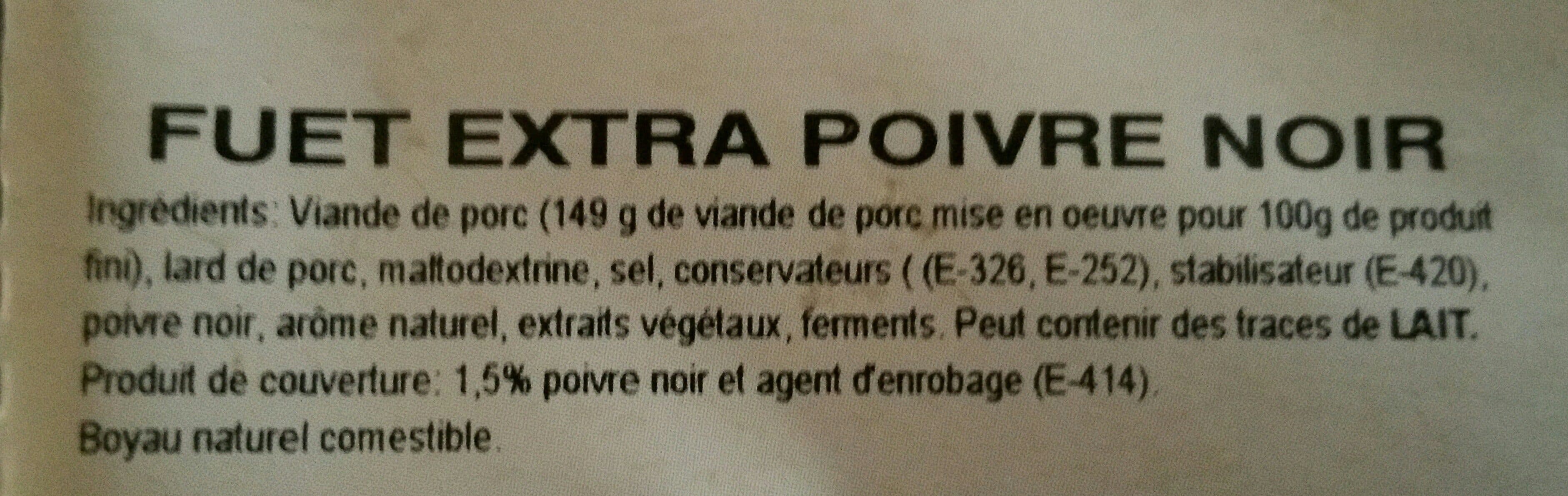 Open Food Facts Fuet extra poivre noir packshot