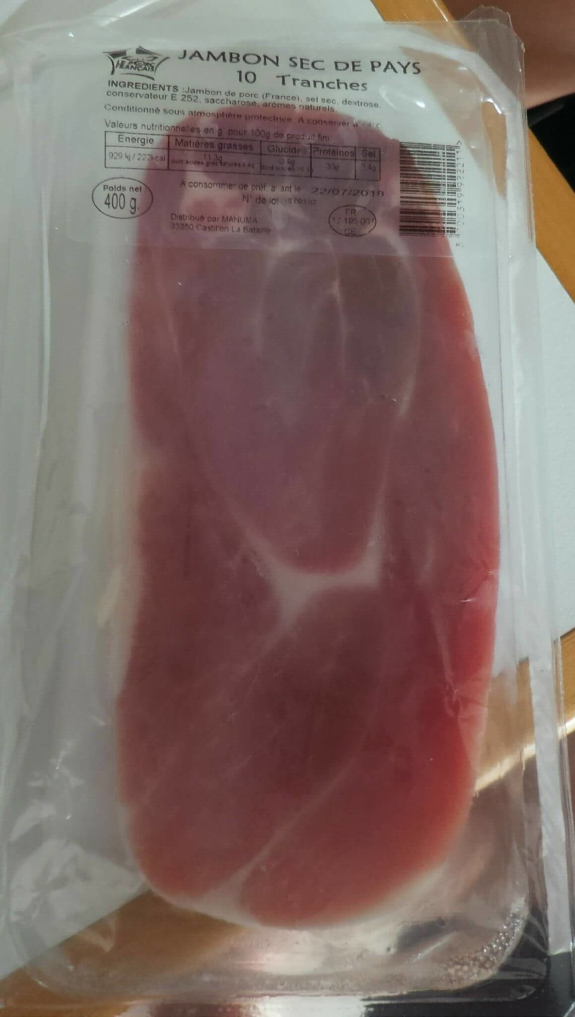 Open Food Facts Jambon sec de pays packshot