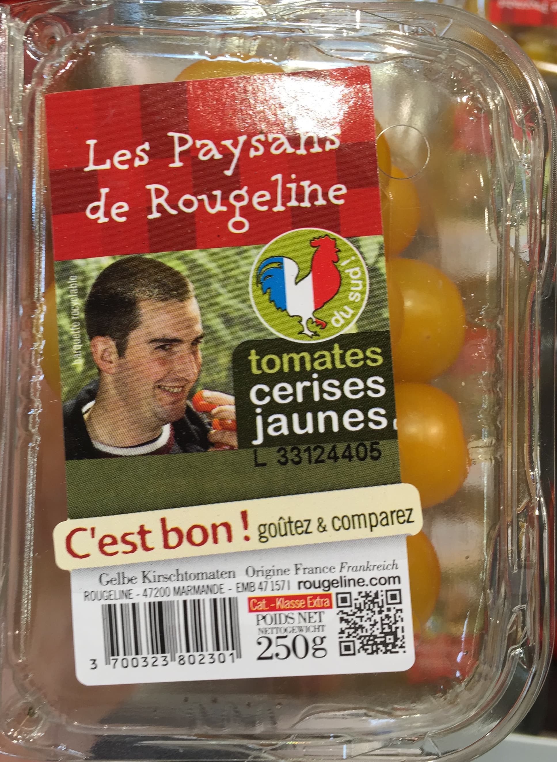 Les paysans de Rougeline Tomates cerises jaunes packshot