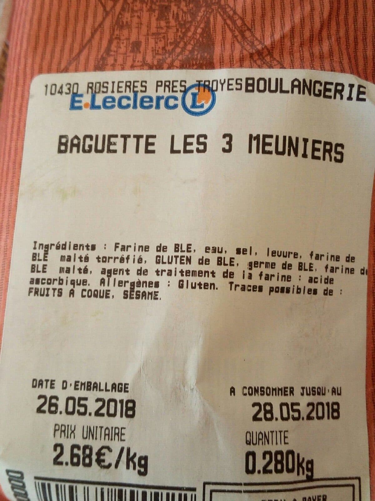E.Leclerc Baguette de pain leclerc packshot
